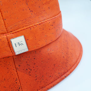 FABRIKK Montecristo Eco Cork Bucket Hat | Orange | Vegan Hat