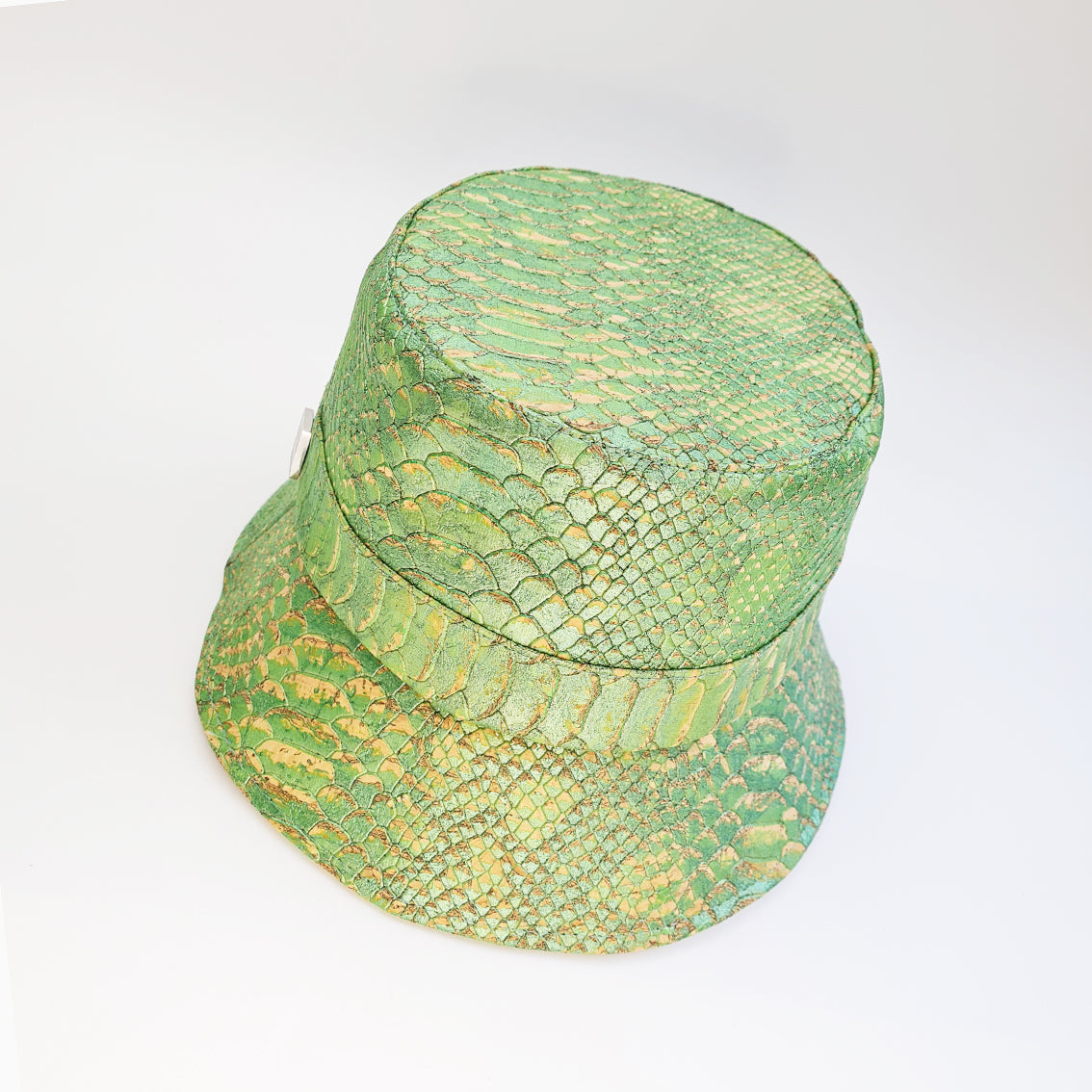 FABRIKK Montecristo Eco Cork Bucket Hat | Green Faux Python | Vegan Hat