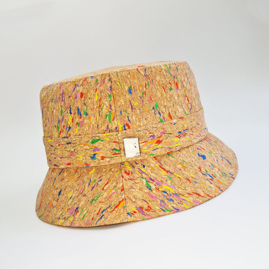 multicoloured bucket hat