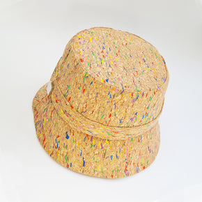 FABRIKK Montecristo Eco Cork Bucket Hat | Natural Rainbow Fleck | Vegan Hat