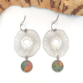eco vegan cork laser cut earrings
