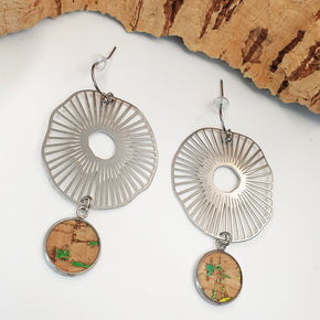 Fabrikk Split Atom Drop | Laser Cut Earrings | Natural Metallic Fleck