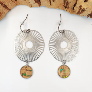 eco vegan cork laser cut earrings