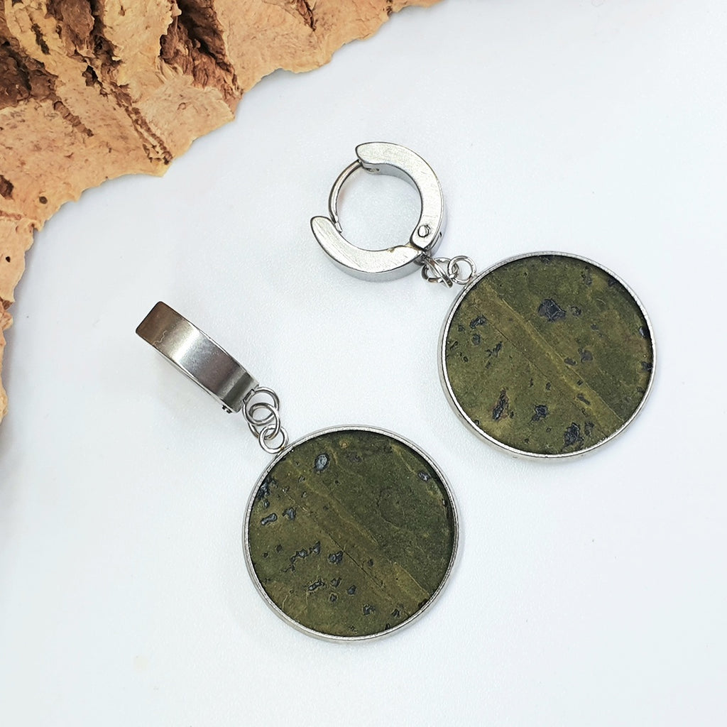 Fabrikk 1 Small Planet Earrings | Army Green | Vegan Leather