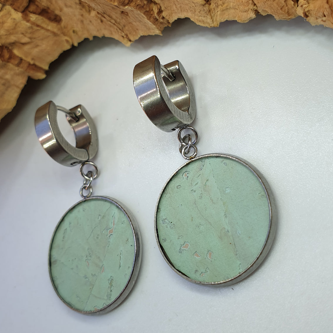 Fabrikk 1 Small Planet Earrings | Mint Green | Vegan Leather