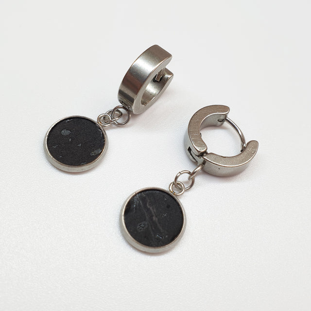 Fabrikk 1 Dwarf Planet Earrings | Coal Black | Vegan Leather