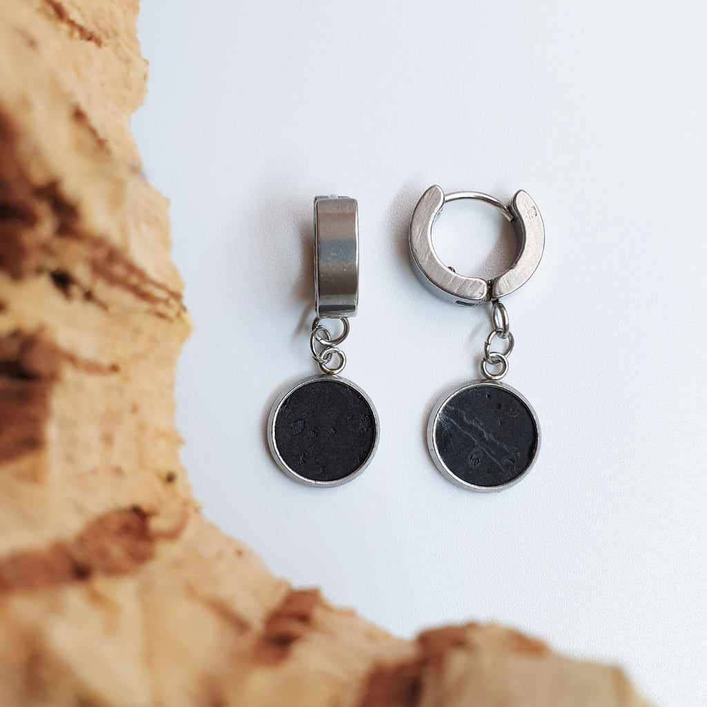 Fabrikk 1 Dwarf Planet Earrings | Coal Black | Vegan Leather