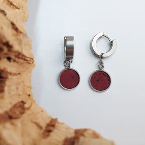 eco cork burgundy earrings