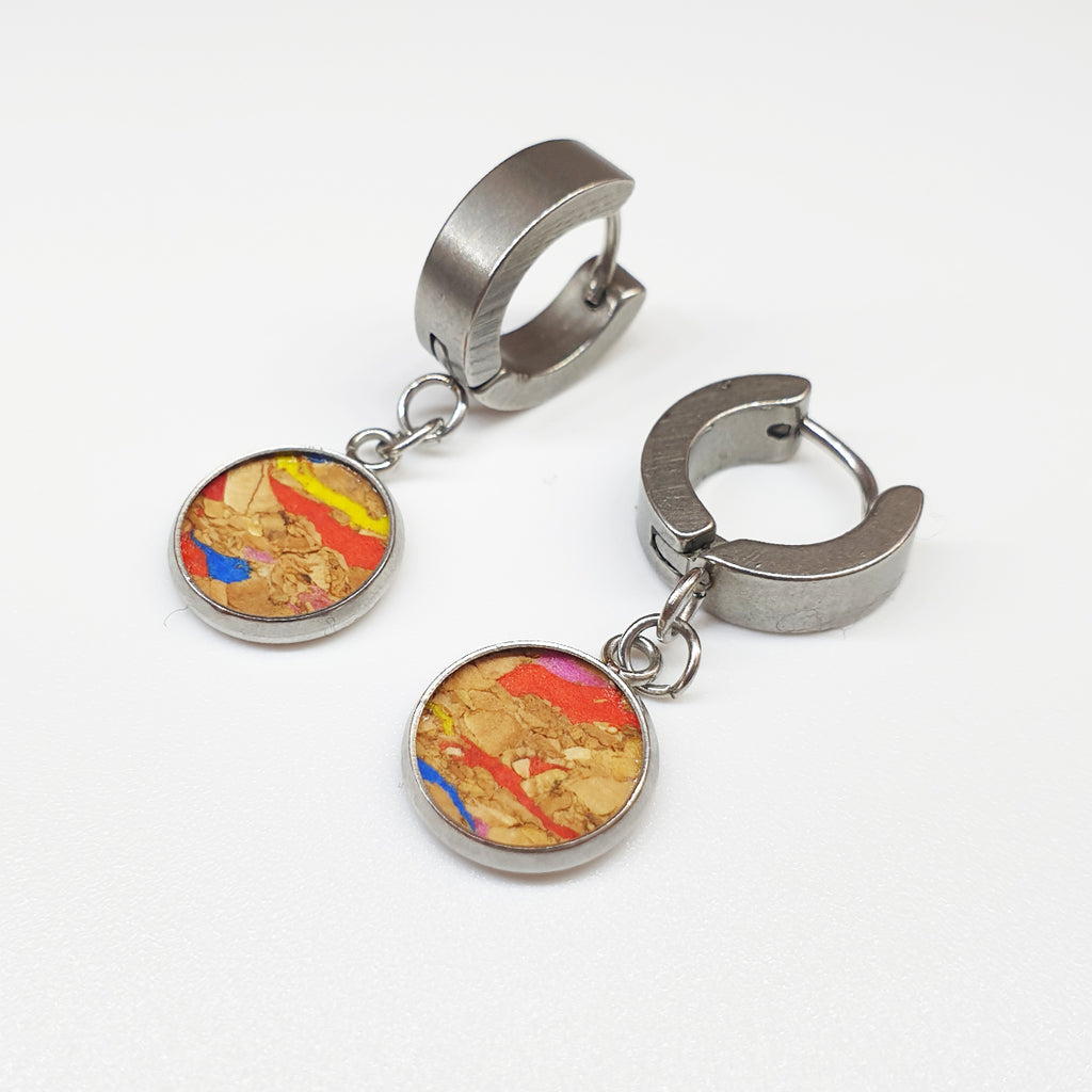 Fabrikk 1 Dwarf Planet Earrings | Natural Multi-coloured Fleck | Vegan Leather