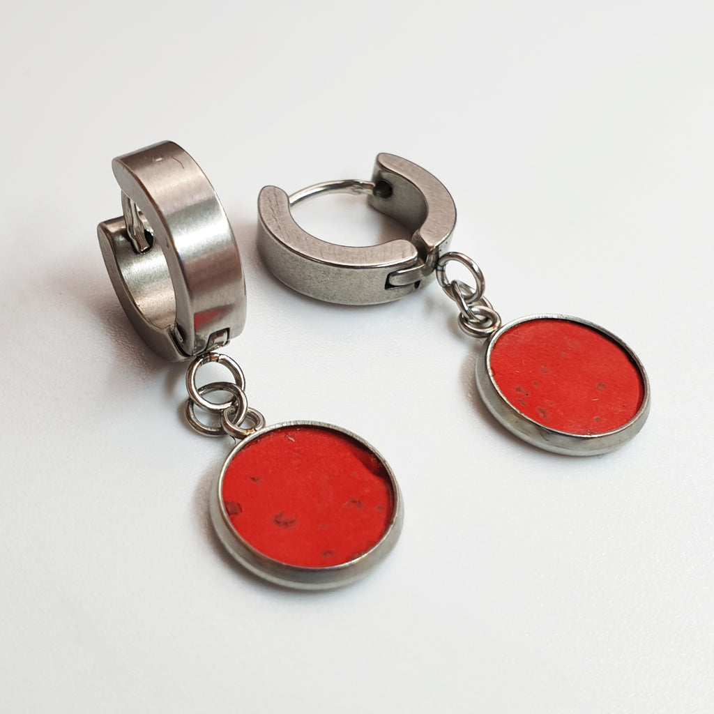 Fabrikk 1 Dwarf Planet Earrings | Red | Vegan Leather