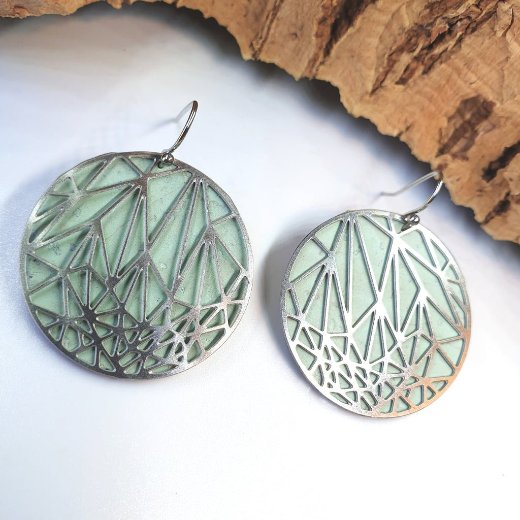 Fabrikk Stellar Laser Cut Earrings | Mint Green | Vegan Leather