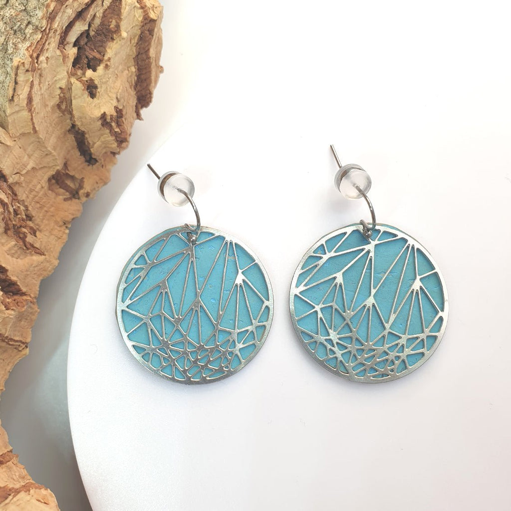 Fabrikk Stellar Laser Cut Earrings | Bahama Blue | Vegan Leather