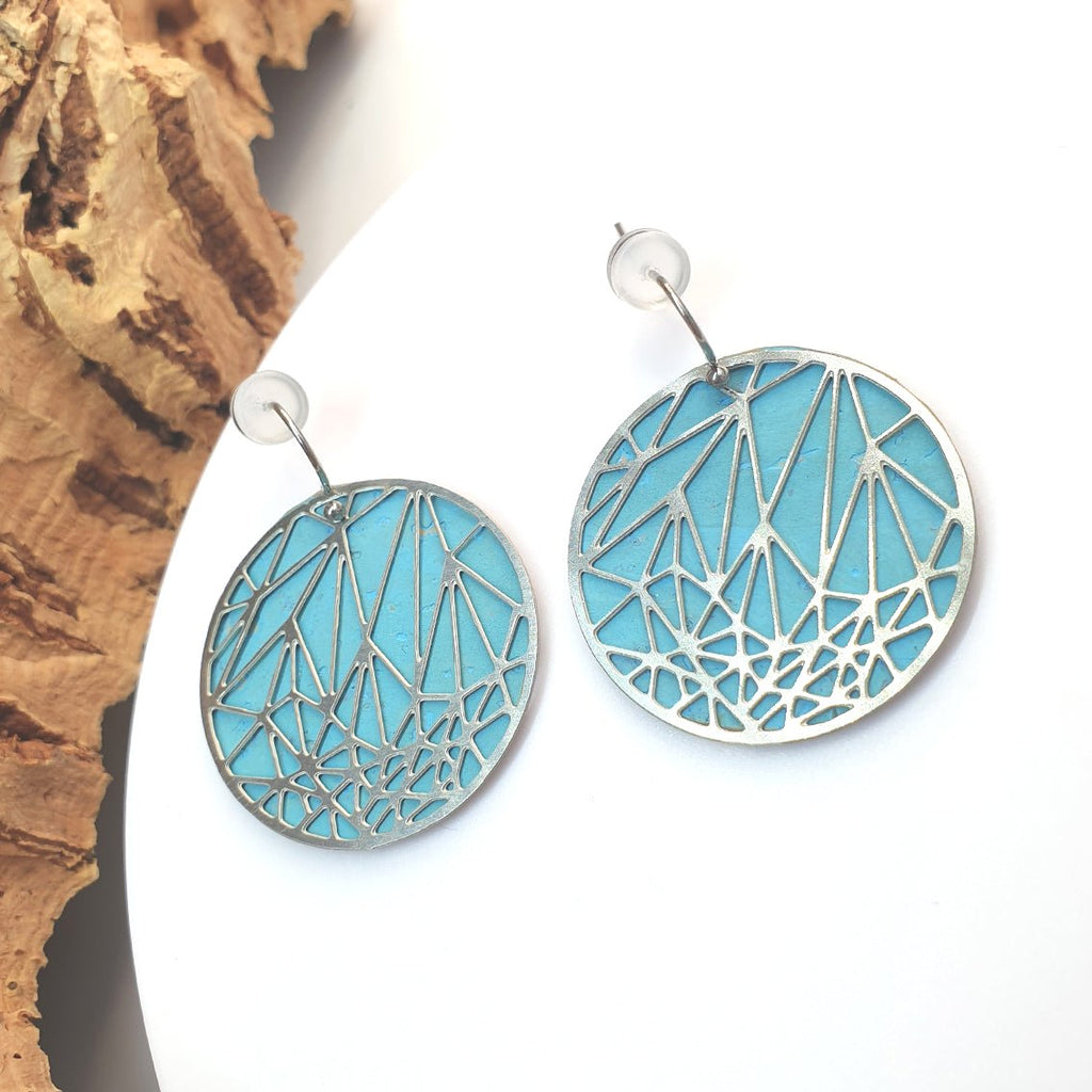 Fabrikk Stellar Laser Cut Earrings | Bahama Blue | Vegan Leather