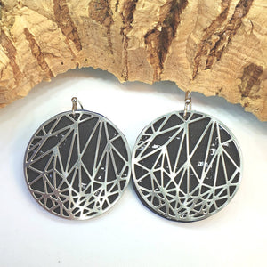 Fabrikk Stellar Laser Cut Earrings | Coal Black | Vegan Leather