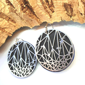 Fabrikk Stellar Laser Cut Earrings | Coal Black | Vegan Leather