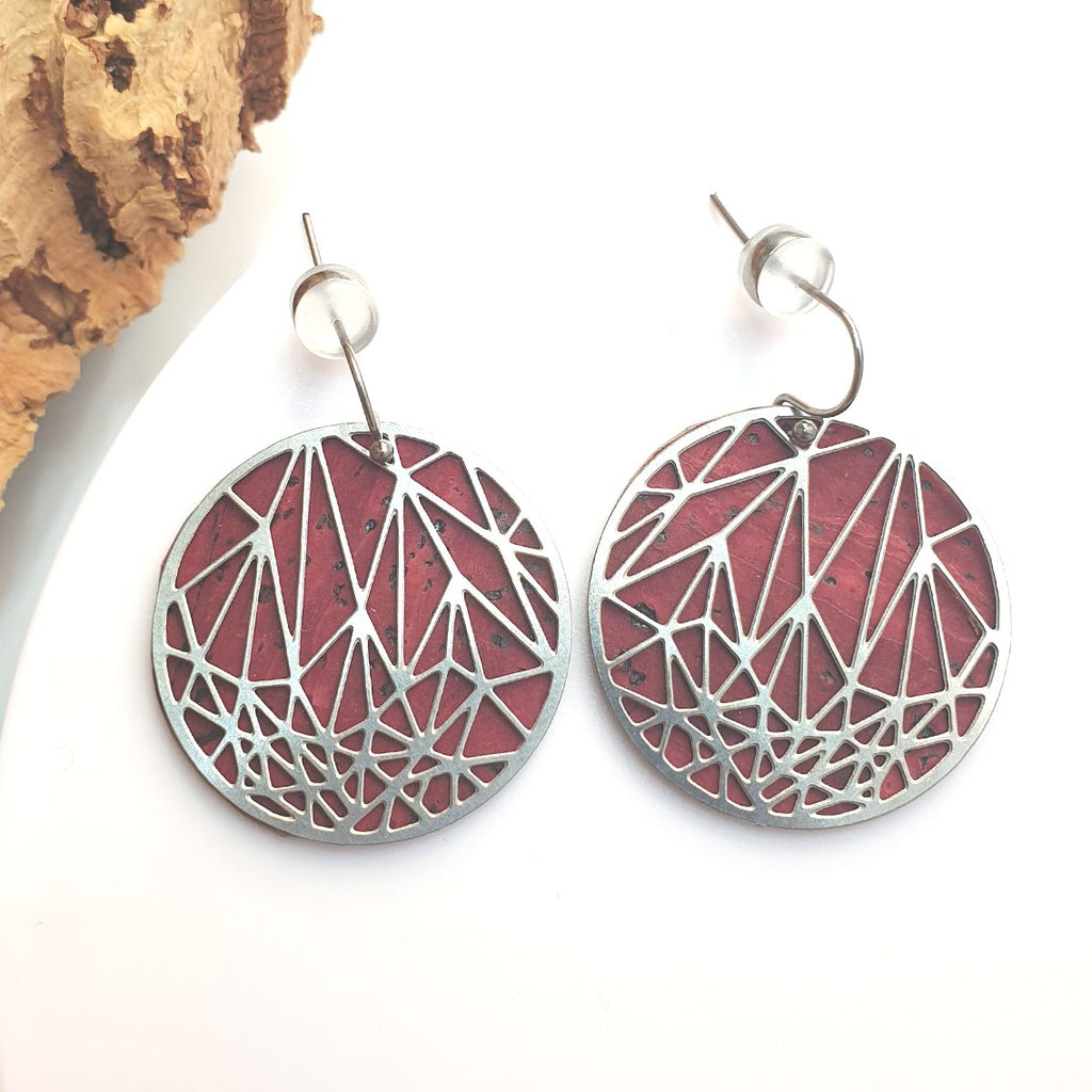 Fabrikk Stellar Laser Cut Earrings | Burgundy Love | Vegan Leather