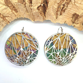 Fabrikk Stellar Laser Cut Earrings | Cosmic Splash Cork | Vegan Leather