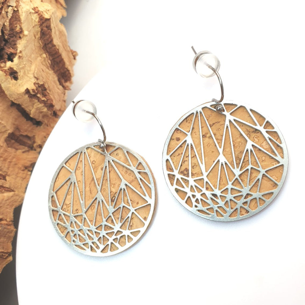 Fabrikk Stellar Laser Cut Earrings | Natural Bark | Vegan Leather