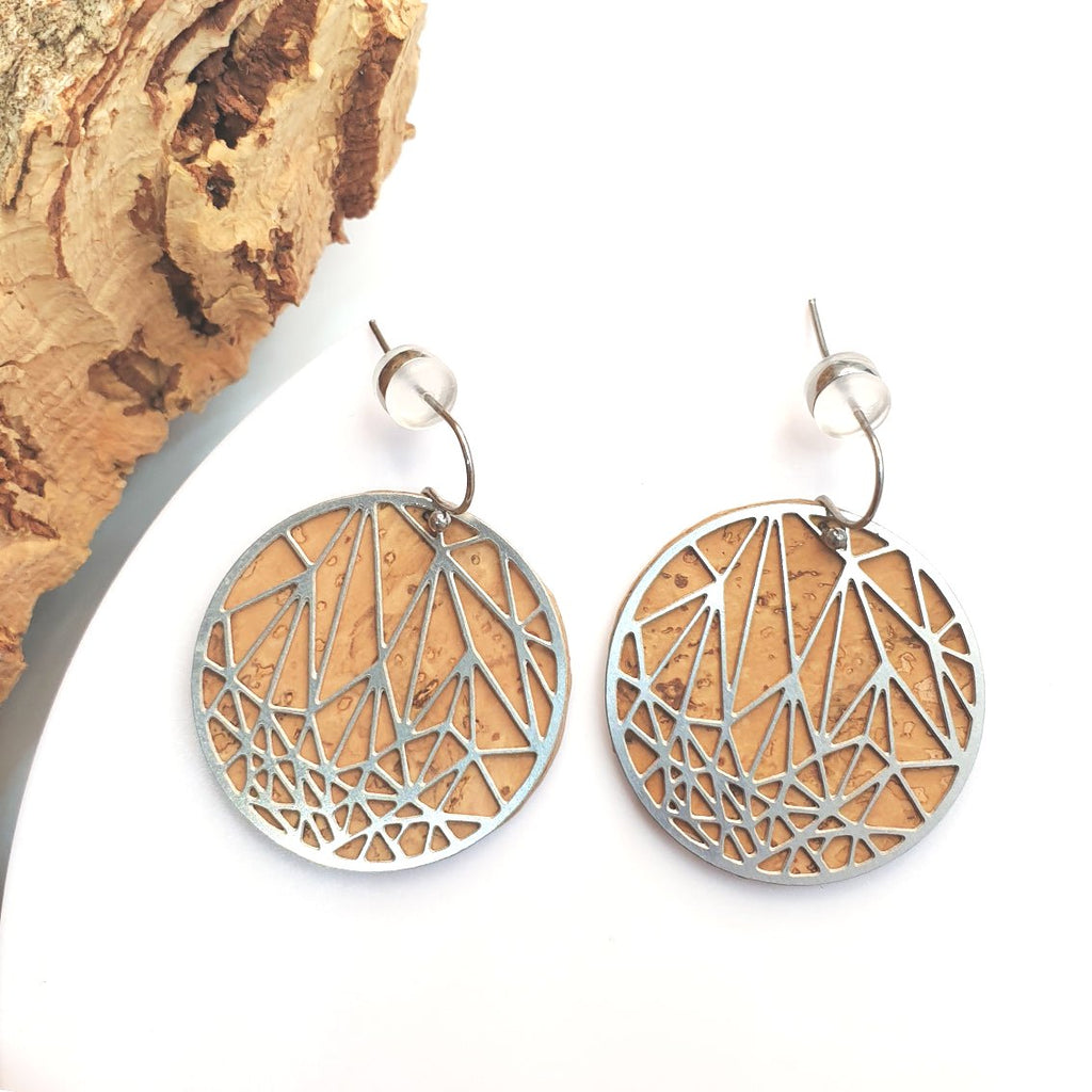 Fabrikk Stellar Laser Cut Earrings | Natural Bark | Vegan Leather