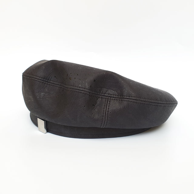 Fabrikk Cork Beret | Coal  Black | Vegan leather