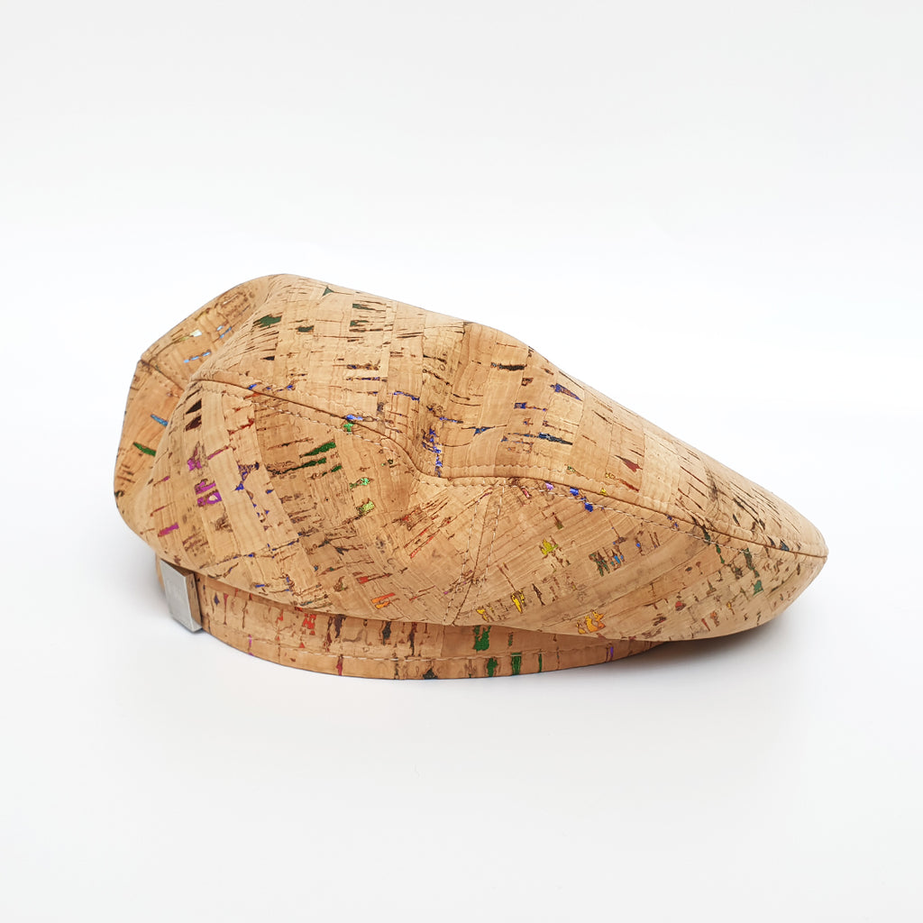 Fabrikk Cork Beret | Multicoloured Metallic Fleck | Vegan leather