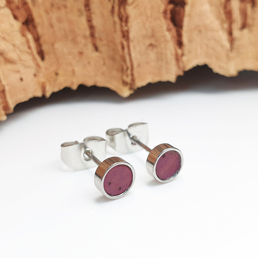 eco cork vegan stud earrings