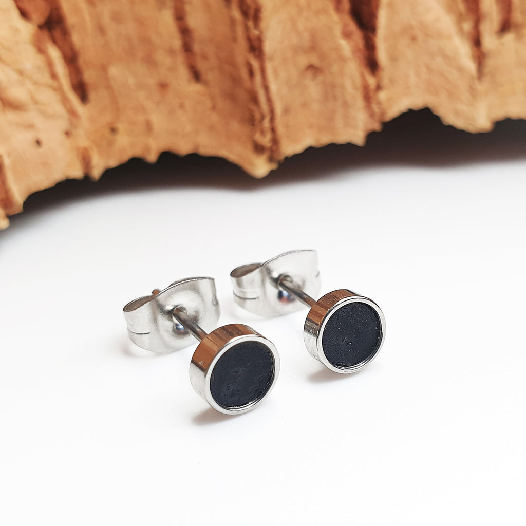 eco cork vegan stud earrings