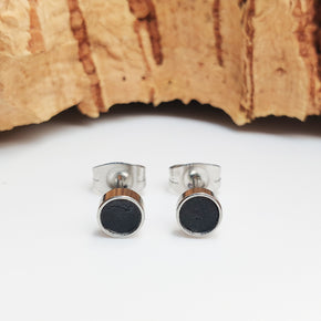 Fabrikk Cork Stud Earrings | Atom Size | Coal Black