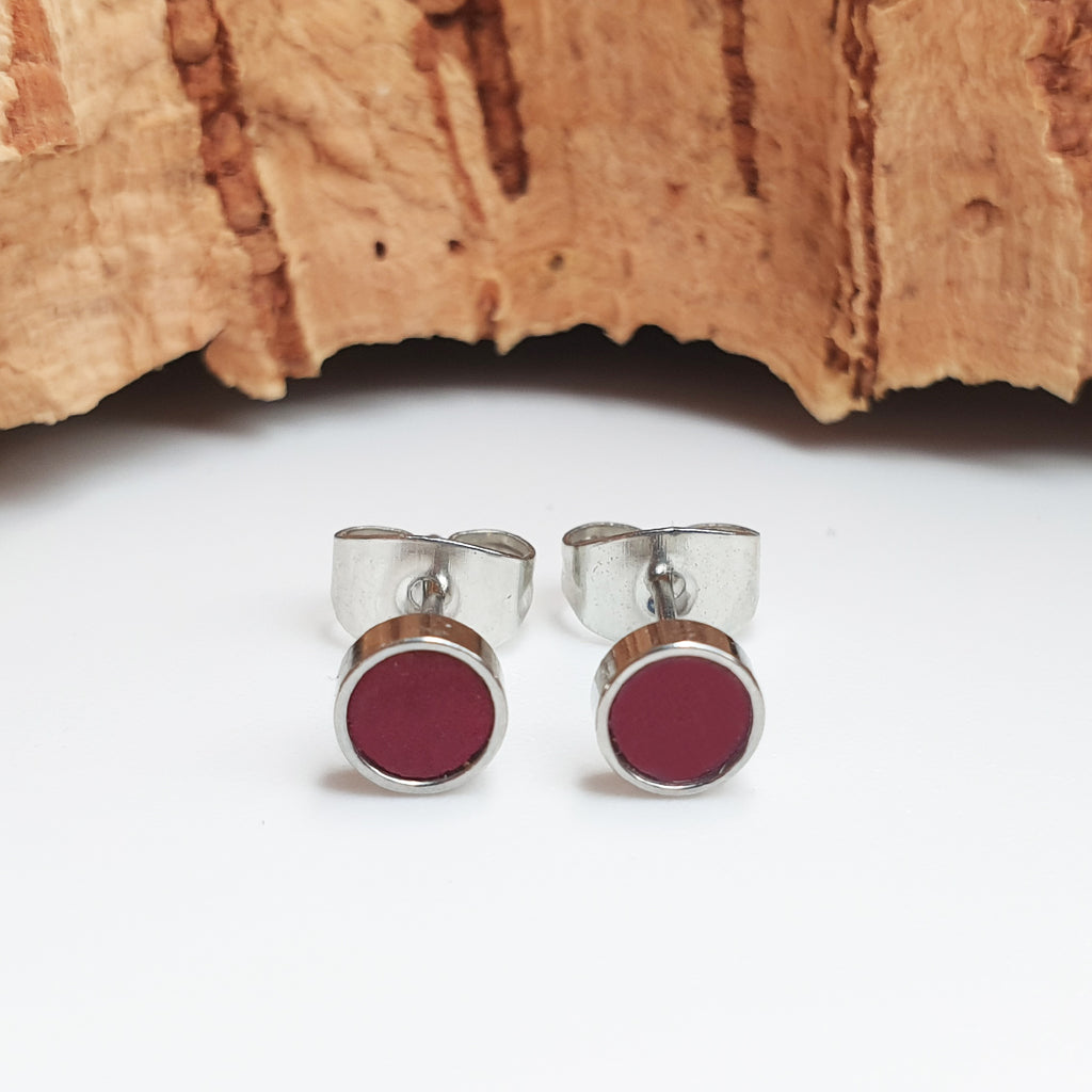 eco cork vegan stud earrings