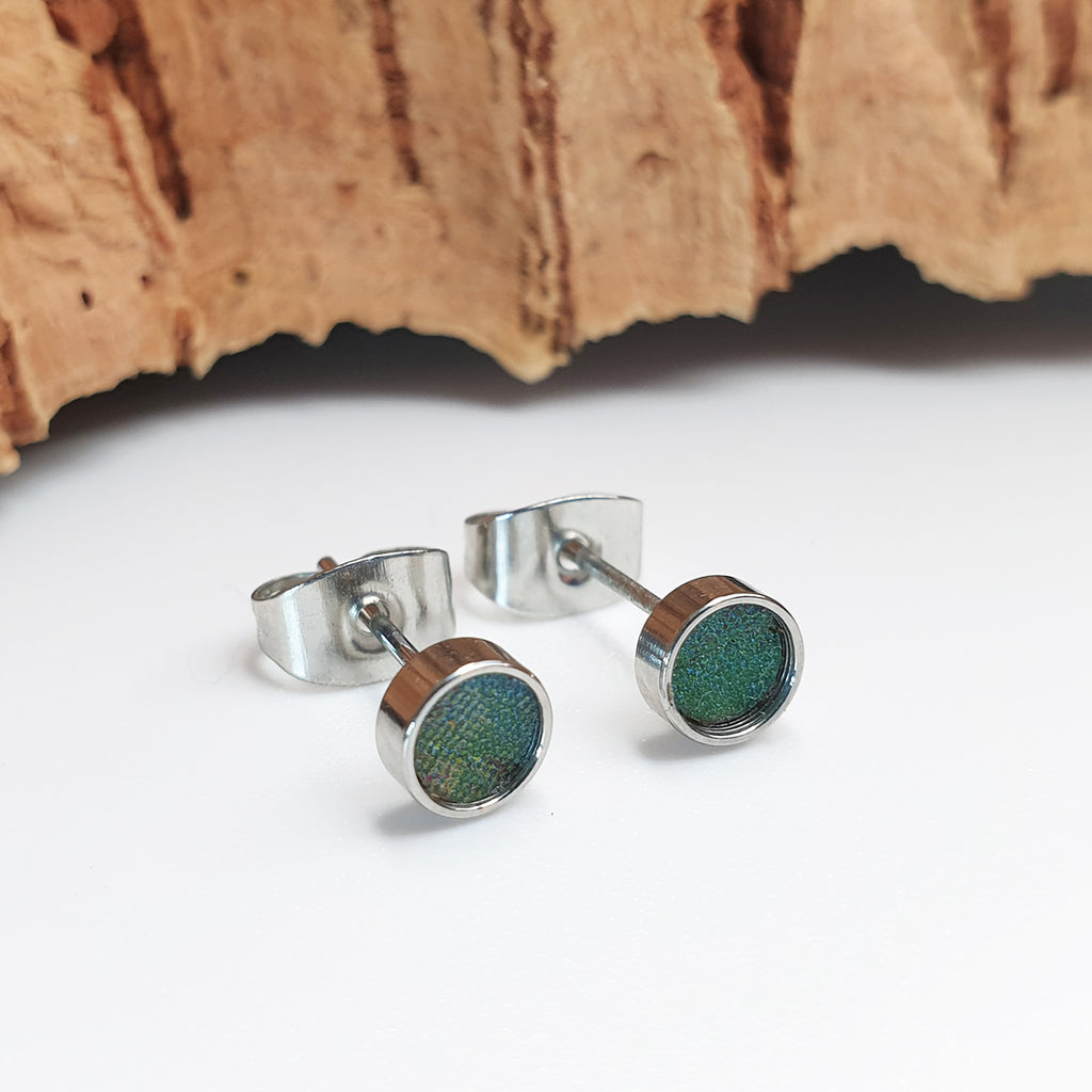 eco cork vegan stud earrings