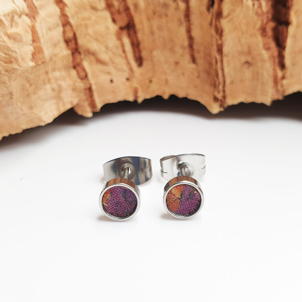 eco cork vegan stud earrings