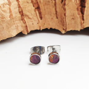 eco cork vegan stud earrings