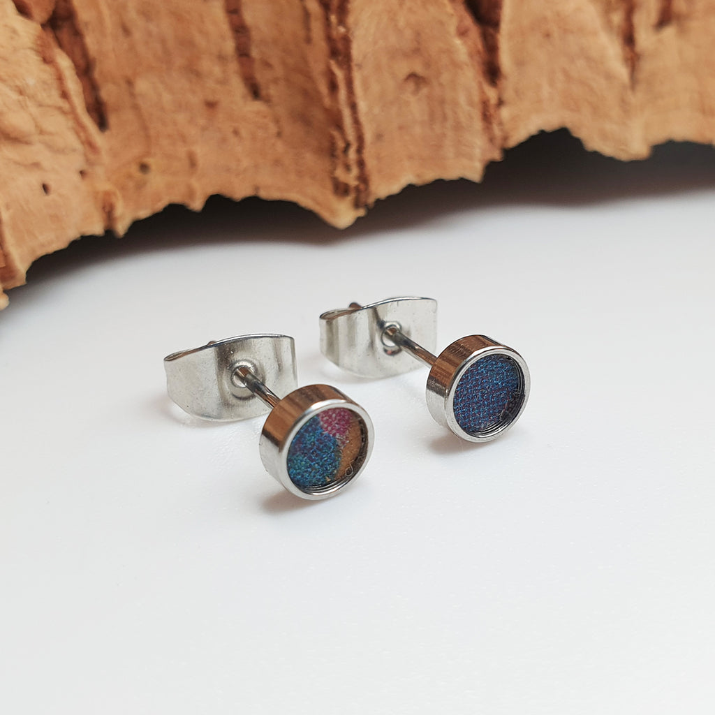 Fabrikk Cork Stud Earrings | Atom Size | Cosmic Splash | Vegan Leather