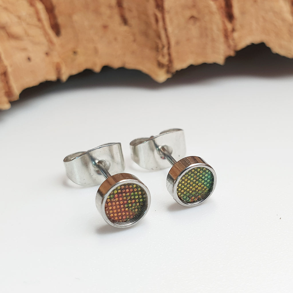 eco cork vegan stud earrings