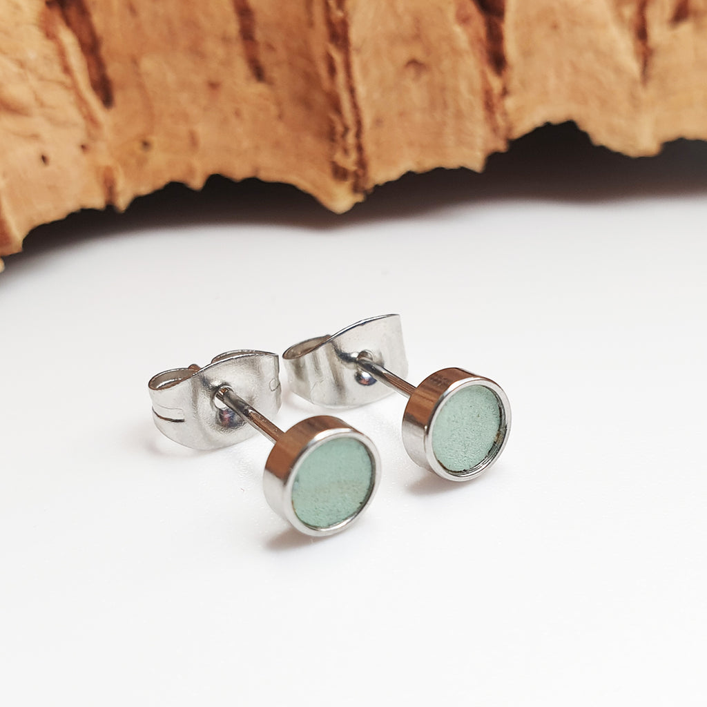 eco cork vegan ear studs