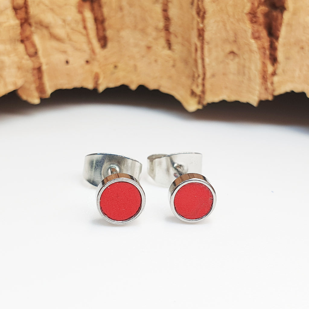 eco cork vegan ear studs 