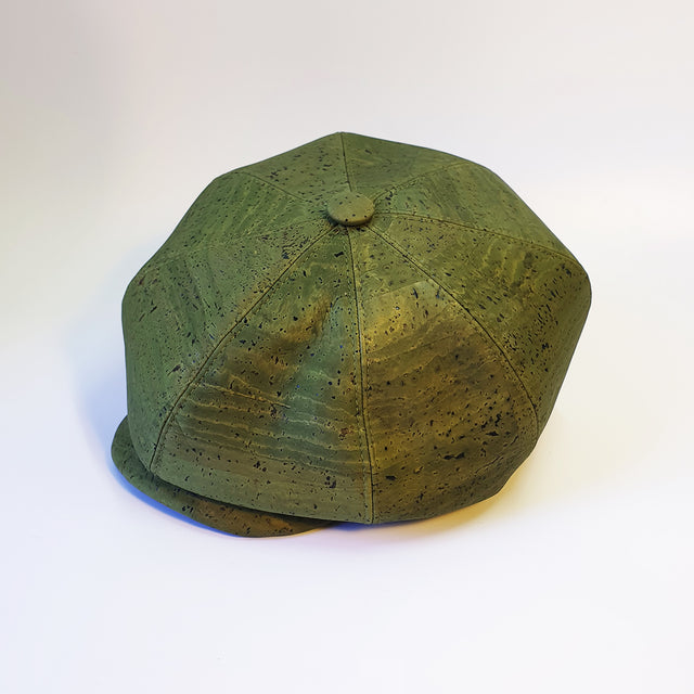 Fabrikk Cork Baker Boy Hat | Army Green | Vegan Leather
