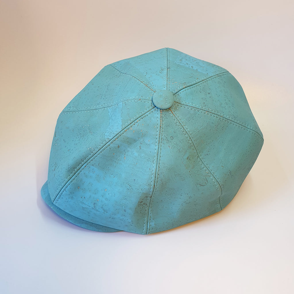 Fabrikk Cork Baker Boy Hat | Bahama Blue | Vegan Leather