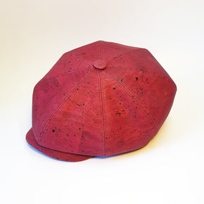 Fabrikk Cork Baker Boy Hat | Burgundy Love | Vegan Leather Hat