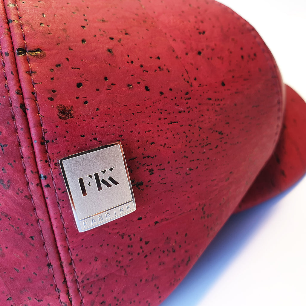 Fabrikk Cork Baker Boy Hat | Burgundy Love | Vegan Leather Hat