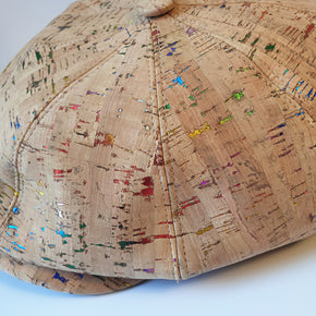 Fabrikk Cork Baker Boy Hat | Natural Metallic Fleck | Vegan 'Leather'