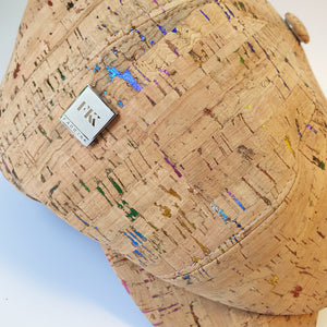 Fabrikk Cork Baker Boy Hat | Natural Metallic Fleck | Vegan 'Leather'