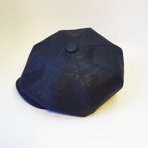 Fabrikk Cork Baker Boy Hat | Navy Blue | Vegan Leather