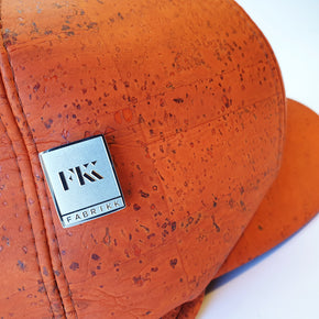 Fabrikk Cork Baker Boy Hat | Orange | Vegan Leather