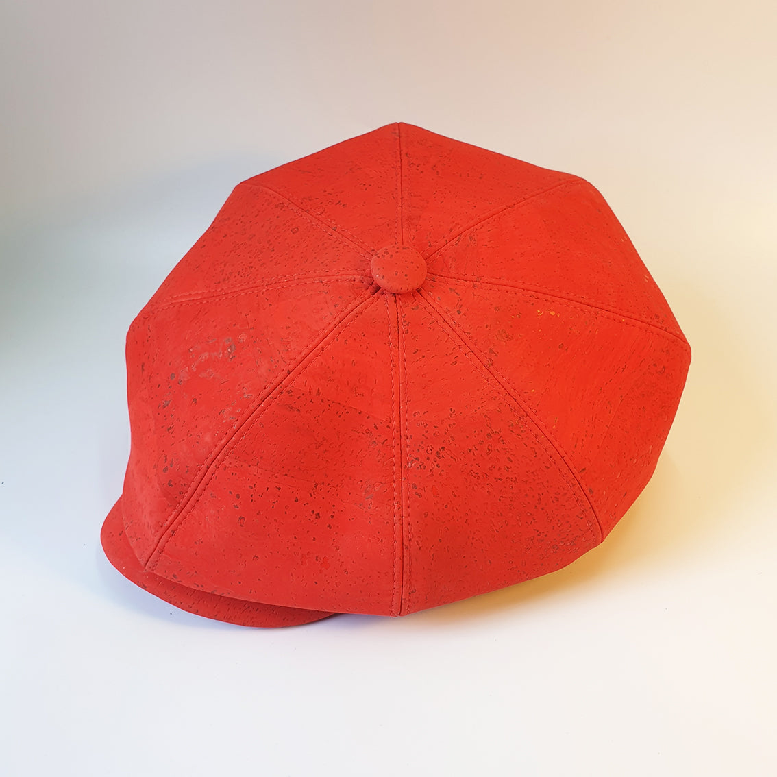 Fabrikk Cork Baker Boy Hat | Red | Vegan Leather