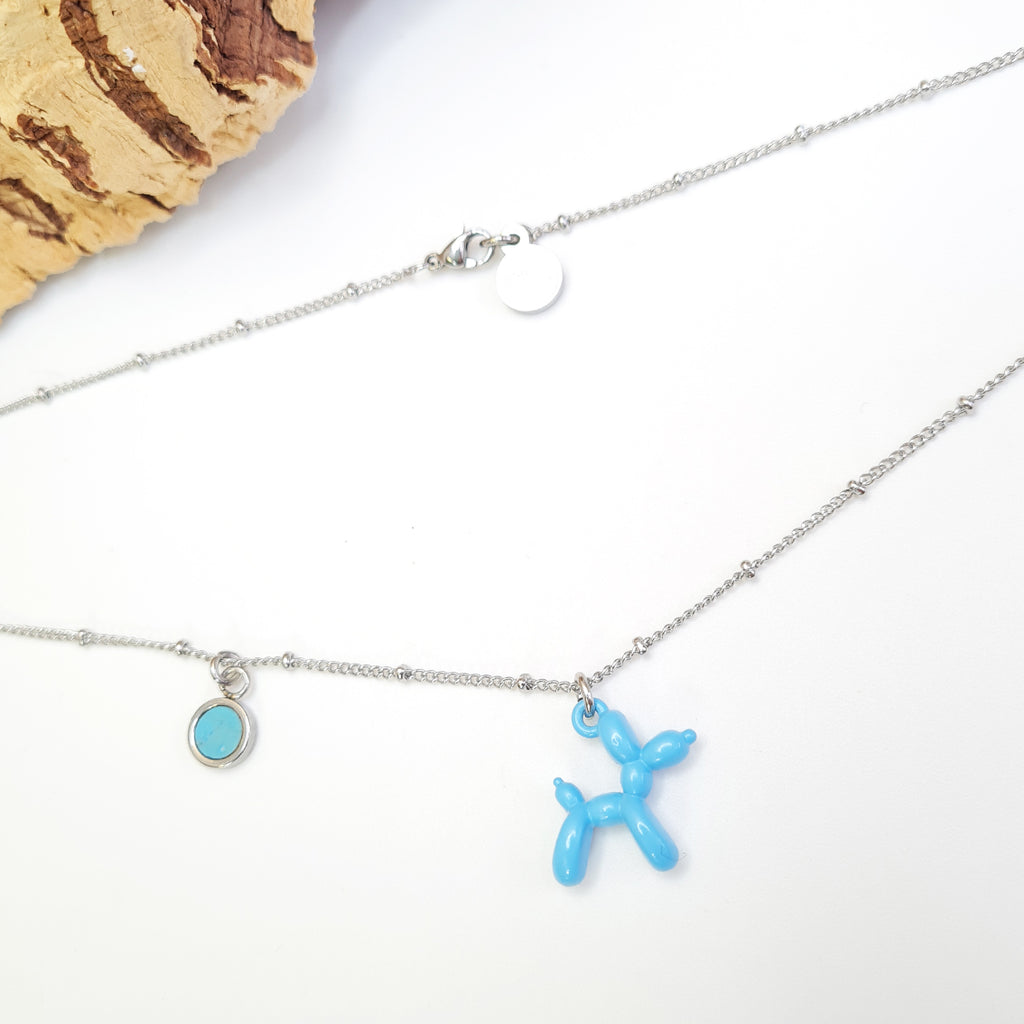 Fabrikk Bahama Blue Balloon Dog Pendant Necklace | Eco Cork