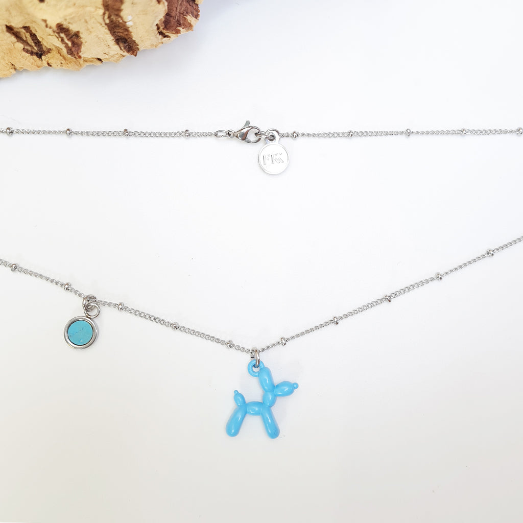 Fabrikk Bahama Blue Balloon Dog Pendant Necklace | Eco Cork