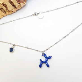 Fabrikk Electric Blue Balloon Dog Pendant Necklace | Eco Cork