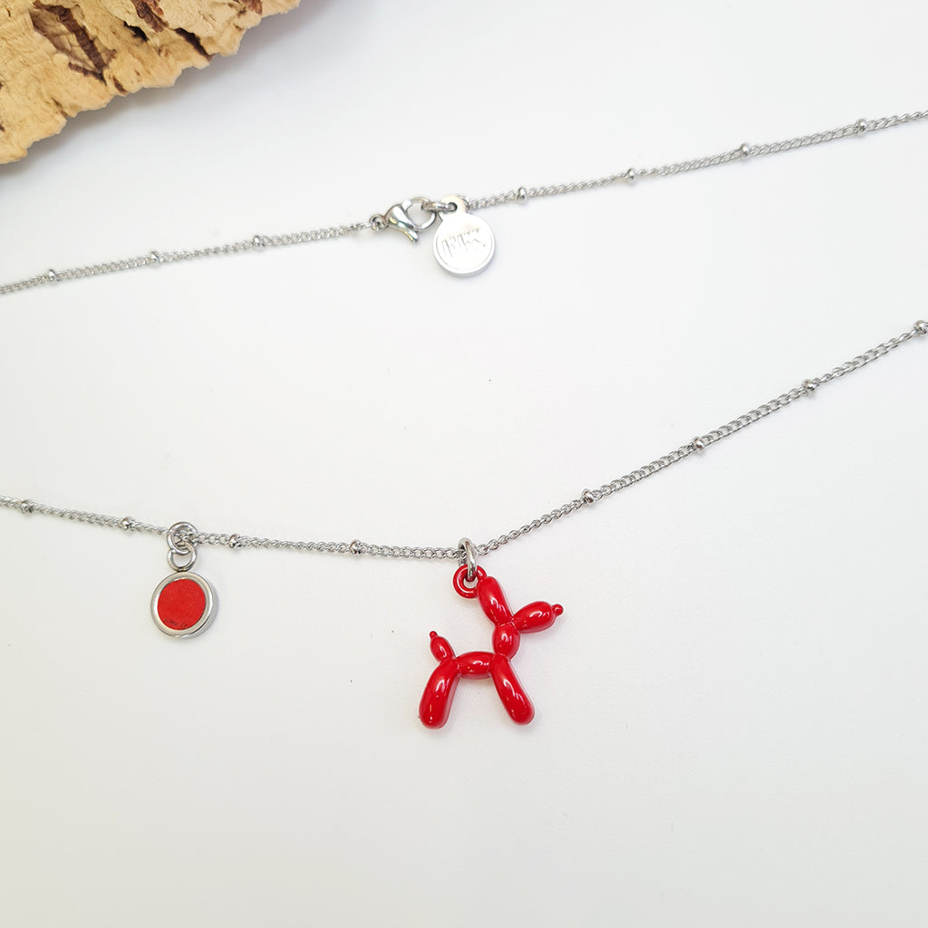 Fabrikk Red Balloon Dog Pendant Necklace | Eco Cork