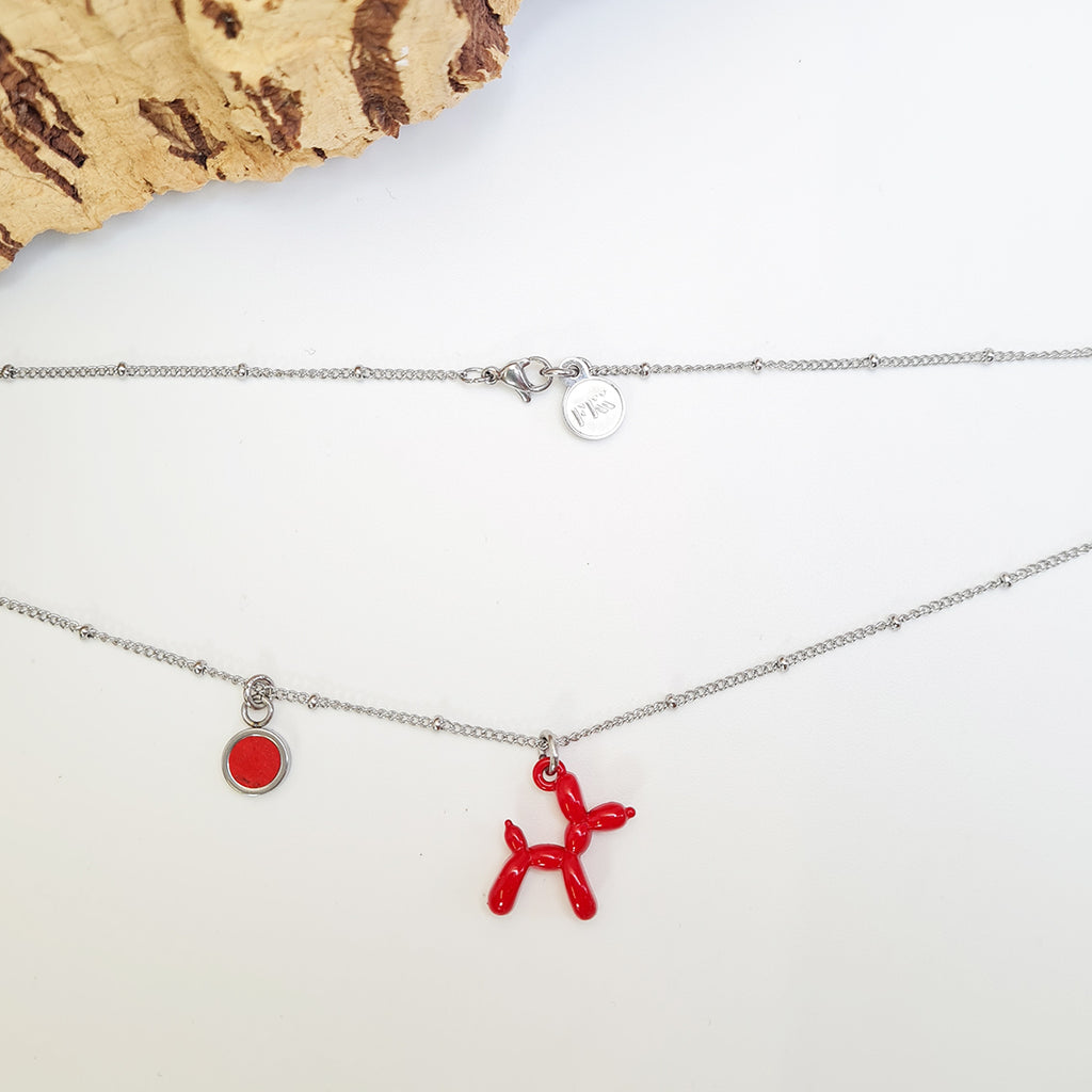 Fabrikk Red Balloon Dog Pendant Necklace | Eco Cork